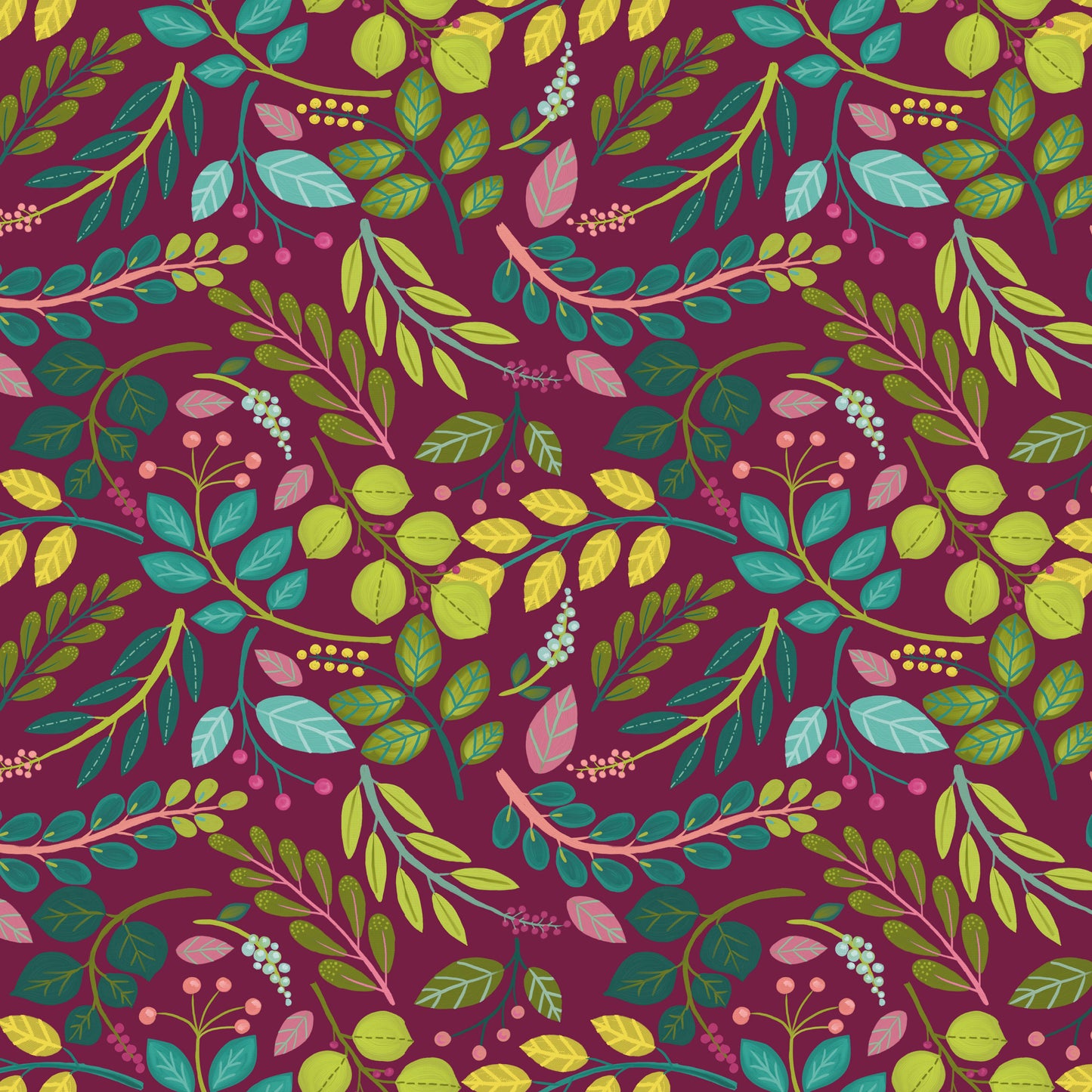 Fragrant Fields Sprigs Maroon