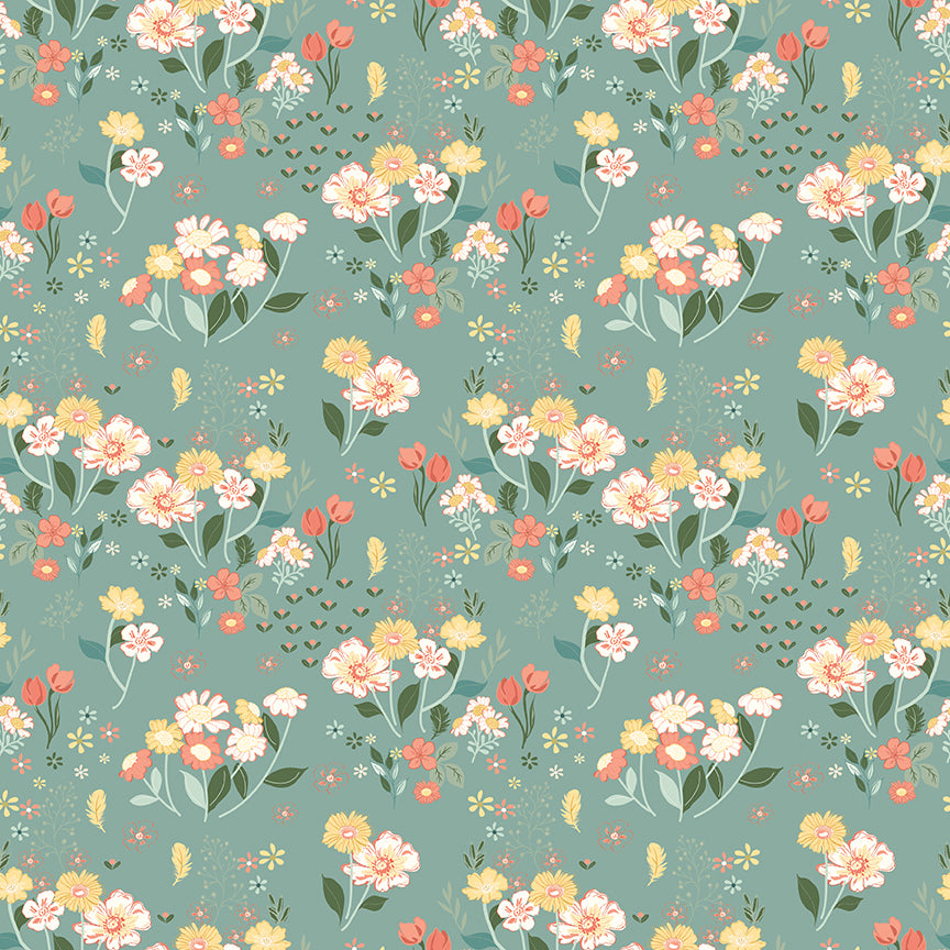 New Beginnings Floral Teal