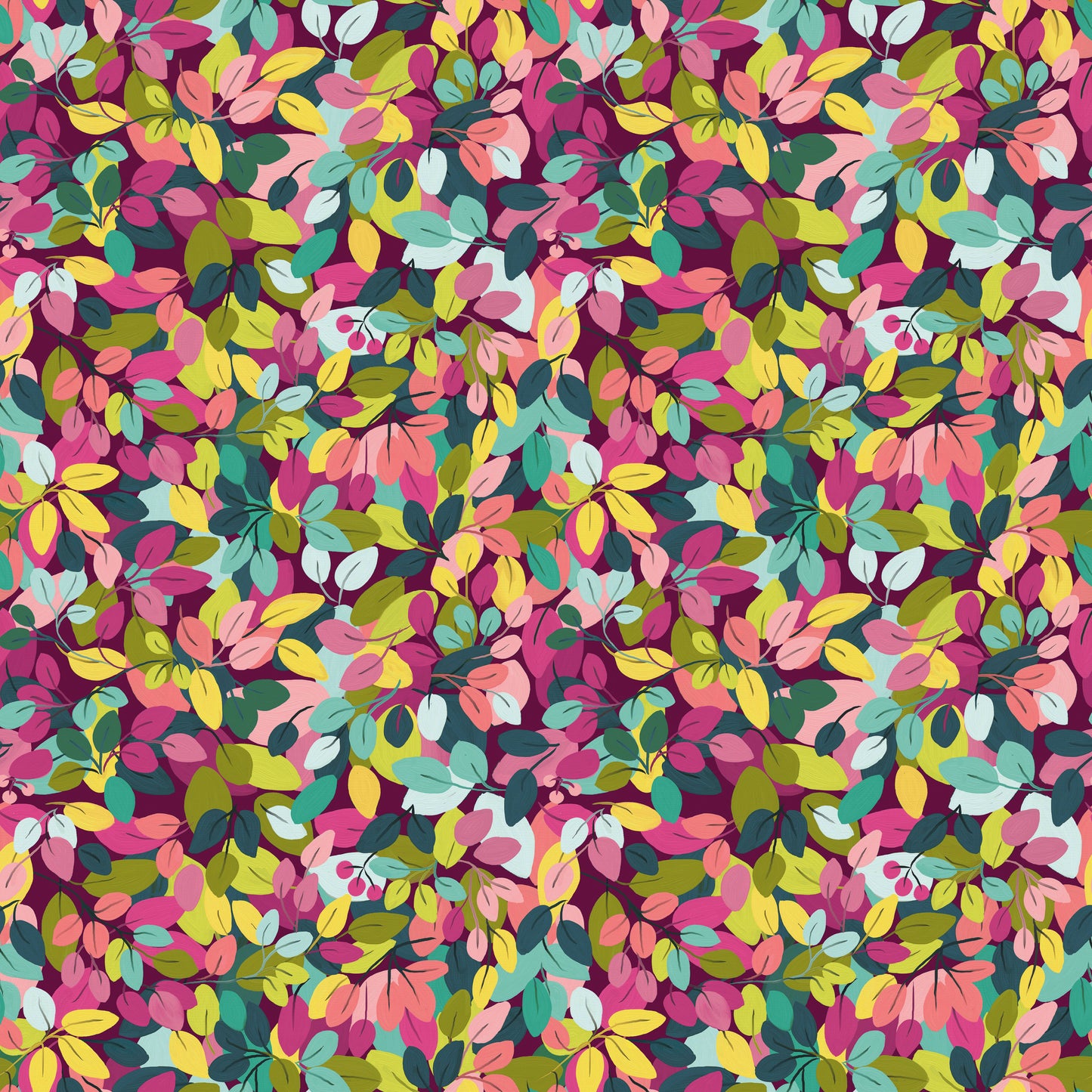 Fragrant Fields Leaves Maroon