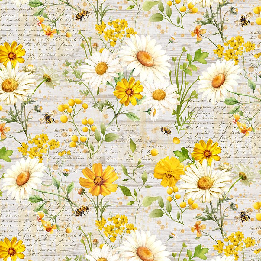 Daisies and Sunflowers with text