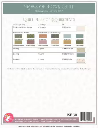 Rows of Bows Quilt Pattern
