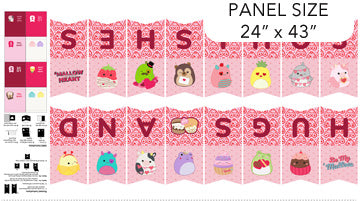 Squishmallow Love My Squad Bunting Panel