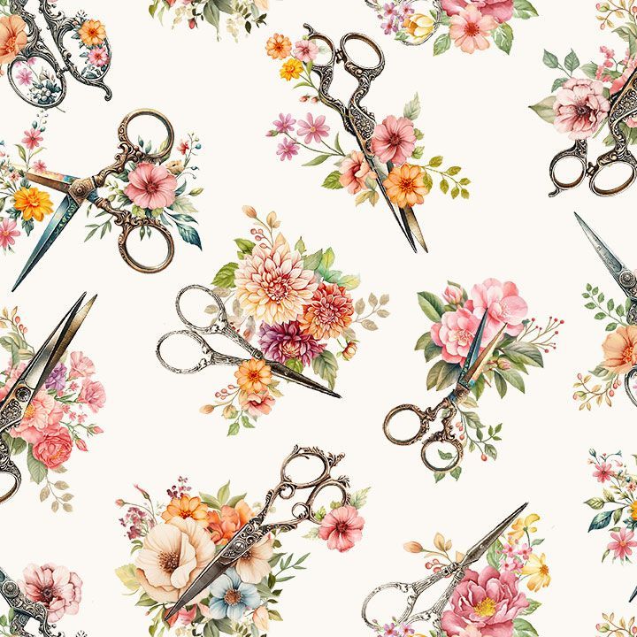 Tossed Floral Scissors